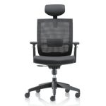 Front view of the WM T04 Highback ergonomic office chair in all black