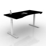 9am-pesk-smart-electric-height-adjustable-table-black-top-white-frame-frontview