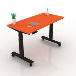9am-pesk-smart-electric-height-adjustable-table-clementine-top-black-frame-with-castor-frontview