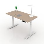 9am-pesk-smart-electric-height-adjustable-table-peruvian-clay-top-white-frame-frontview