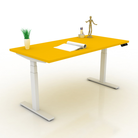 9am-pesk-smart-electric-height-adjustable-table-spectrum-yellow-top-white-frame-frontview