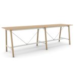 The large Allermuir Siltra high table with a long wooden top