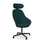 Angled view of the Senator Ad-Lib Work Lounge chair in dark green
