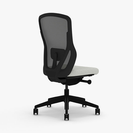Angled rear view of the armless Senator Ousby Chair
