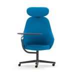 Front view of the blue Senator Ad-Lib Work Lounge chair