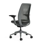 A rear three-quarter view of the grey Steelcase Series 2 Airback office chair
