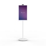 The SwoshBuD 32-inch touchscreen display shown in a vertical, portrait orientation