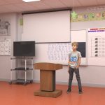 FlexiSpot EL1 Height Adjustable Lectern Podium - 场景图3正方形