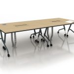 SS Folding Table - Cluster - Folding table Perspective - Wooden Pattern
