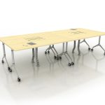 SS Folding Table - Cluster - Folding table Perspective - Light Wooden Pattern