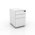 Wooden Pedestal - White Drawer for Office