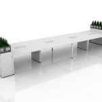 Planter Box with Storage Cabinet - Long Workdesk