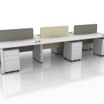 SQO Workstations - Office Table SG - 3 Seater - Brown