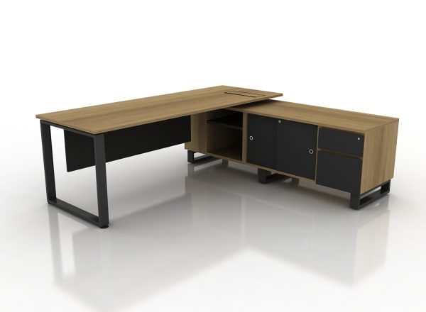 SQO Executive Desk - Office Table SG - L Shape Table - Brown