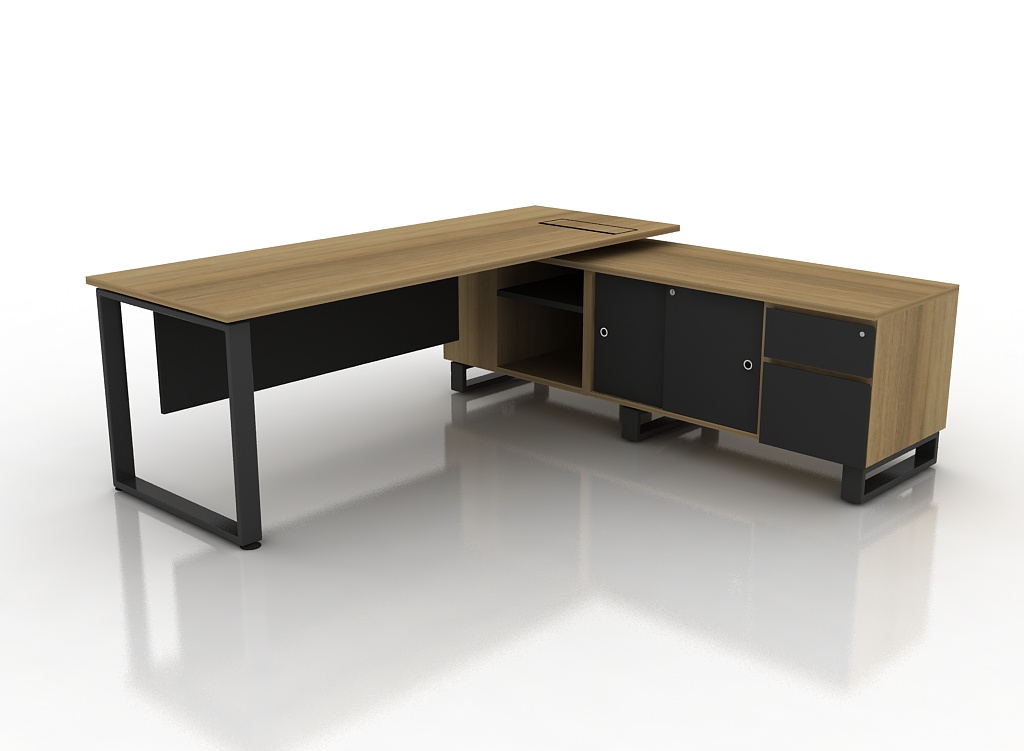SQO Executive Desk - Office Table SG - L Shape Table - Brown